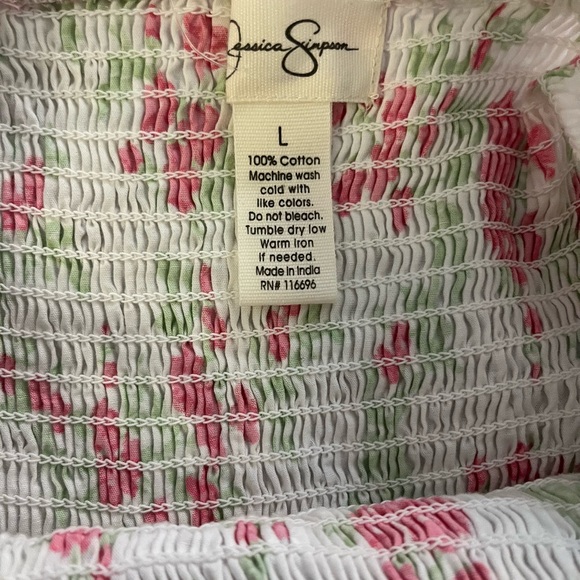 Jessica Simpson Floral Smocked Top Dress - Size LARGE NWT - Picture 2 of 3